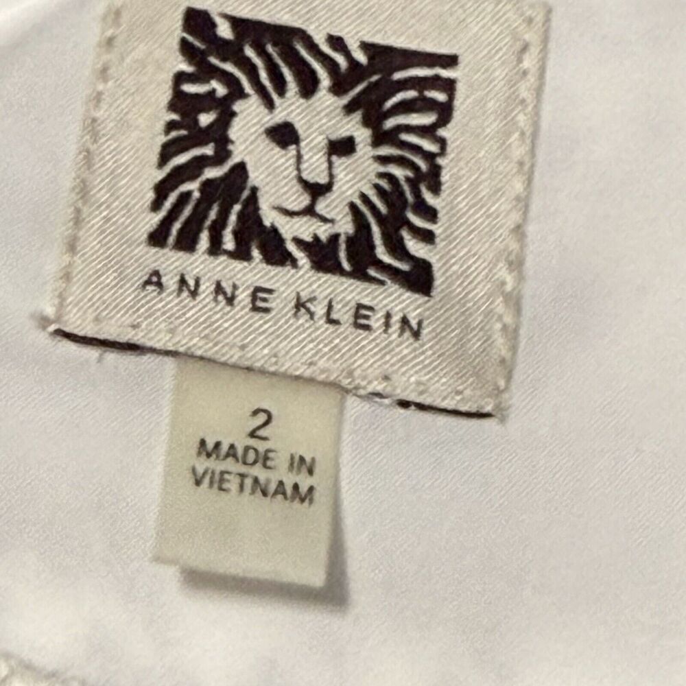 Anne Klein Midi Dress Womens Sz 2 Gray White Houndstooth Poly / Viscose Office - Picture 3 of 4